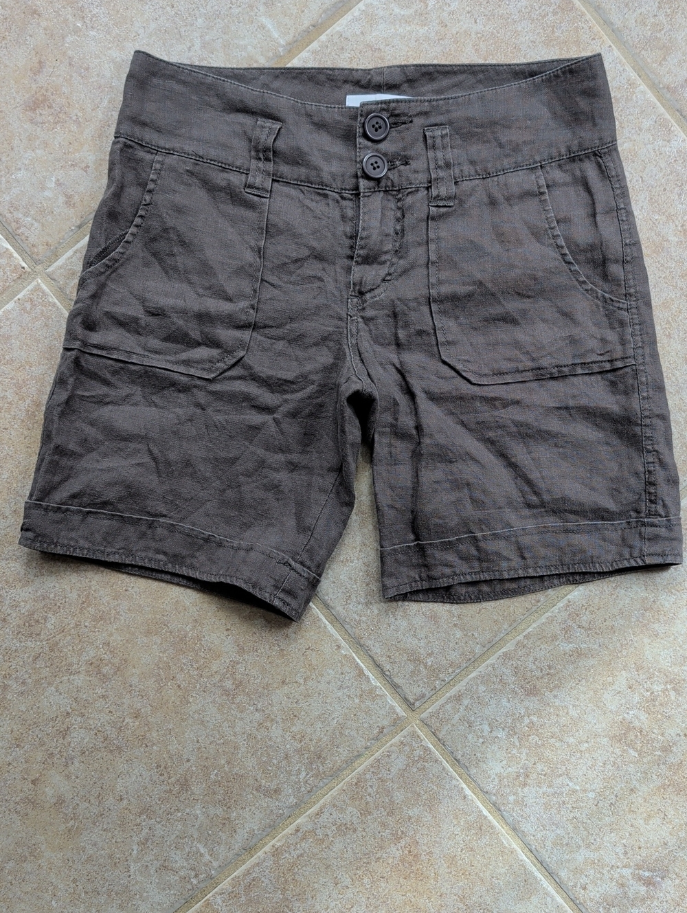 Sanctuary 100% Linen Gray Shorts